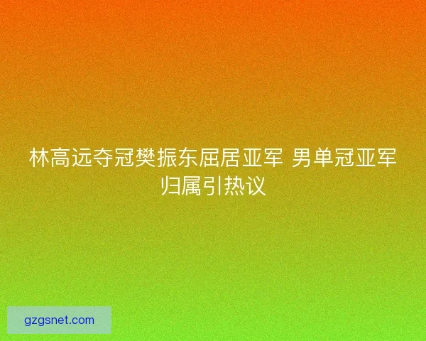 林高远夺冠樊振东屈居亚军 男单冠亚军归属引热议 林高远夺冠樊振东屈居亚军 男单冠亚军归属引热议