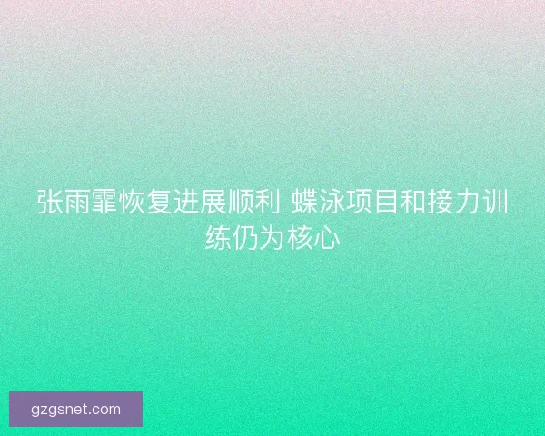 张雨霏恢复进展顺利 蝶泳项目和接力训练仍为核心